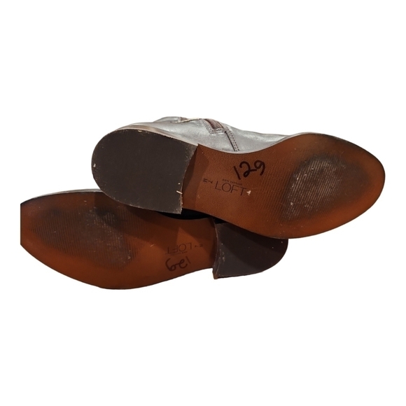 Ann Taylor Loft tall brown Vegan leather pleather boots sz 7 - Picture 6 of 14